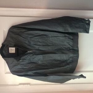 Old Navy gray faux leather moto jacket